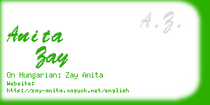 anita zay business card